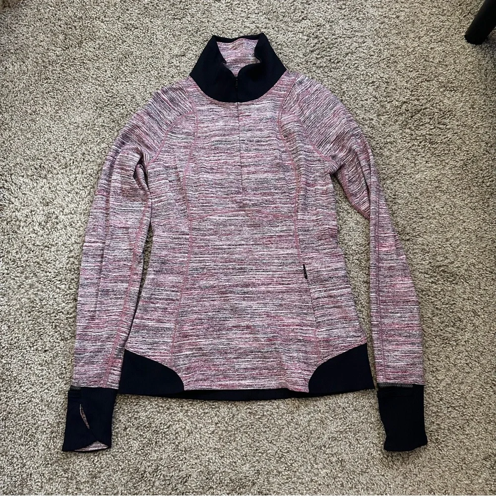 Lululemon Runderful Half Zip 1/2 Sweatshirt Rulu Space Dye Camo Berry Rumble